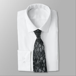 Dark Grey Mosaic Glass Tie