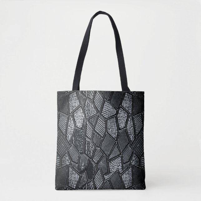 Dark Grey Mosaic Glass Tote Bag (Front)