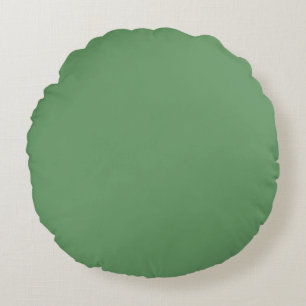 Dark Grey muted Green solid plain colour Custom Round Cushion
