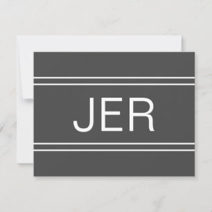Dark Grey Personalised Monogram Name Initial Card