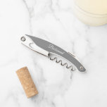 Dark Grey Personalised Wedding Bridesmaid Corkscrew<br><div class="desc">Dark grey colour wine corkscrew opener for your wedding bridesmaid along with her name on back and printed in white,  stylised script. Personalise corkscrew by editing and replacing name with your bridesmaid's name. Available in many,  popular bridesmaid wedding colour schemes.</div>