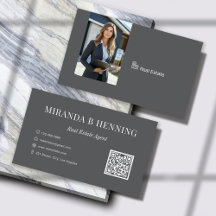 Dark Grey Real Estate Agent Photo QR Code