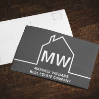 Dark Grey Real Estate Company Monogram Realtor