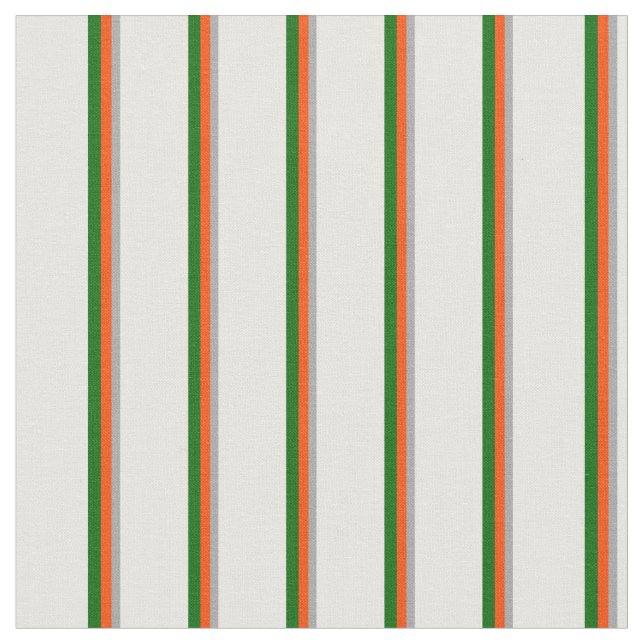 Dark Grey, Red, Dark Green & White Coloured Lines Fabric (Close Up)