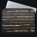 Dark-Grey & Rose Colour Gold Pattern Laptop Sleeve<br><div class="desc">Dark dray and rose gold modern hand made stripes pattern.
Customisable monogram in sugested pure black.</div>