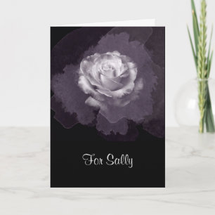 Dark grey rose Valentines card