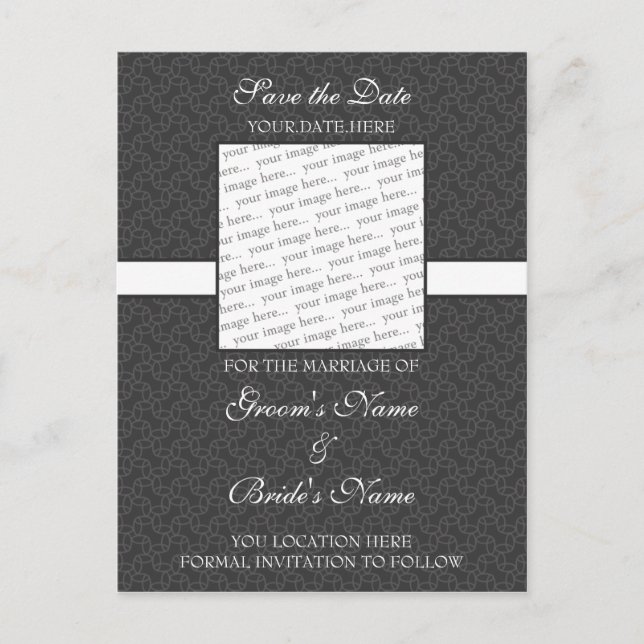 Dark Grey Save the Date Postcard (Front)