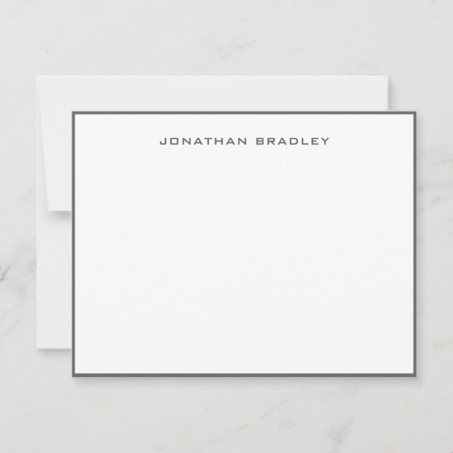 Dark Grey Simple Border Professional Card (Front)
