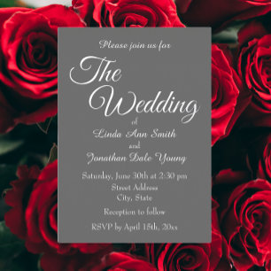 Dark Grey Simple Style Wedding