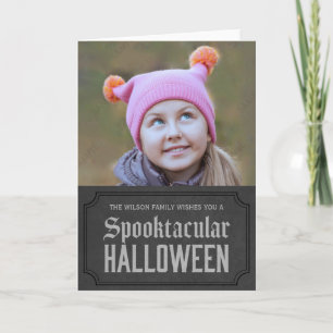 Dark Grey Spooktacular Halloween Photo Card