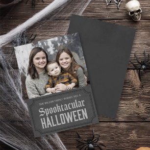 Dark Grey Spooktacular Halloween Photo Card