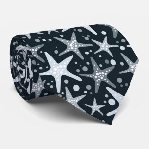 Dark grey starfish pattern tie