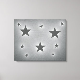 Dark Grey Stars in the Night Sky Canvas Print