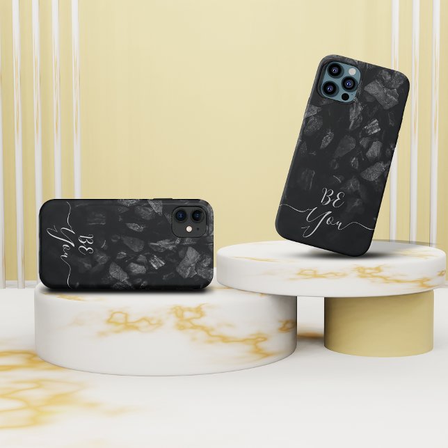  Dark Grey stone monogram iphone cases (Dark Gray stone monogram iphone cases)