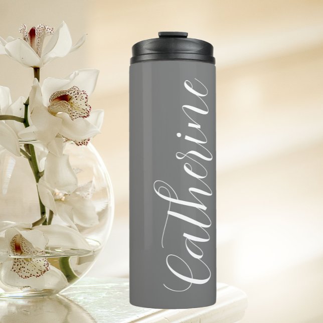 Dark Grey Stylised Wedding Bridesmaid Thermal Tumbler (Creator Uploaded)