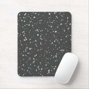 Dark Grey Terrazzo Pattern Mouse Pad