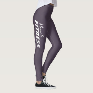 Dark Grey Violet Dance Workout Gym Leggings