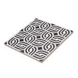 Dark Grey White Antique geometric Pattern Tile<br><div class="desc">Dark grey ornament patterns with antique designs on a white background.</div>