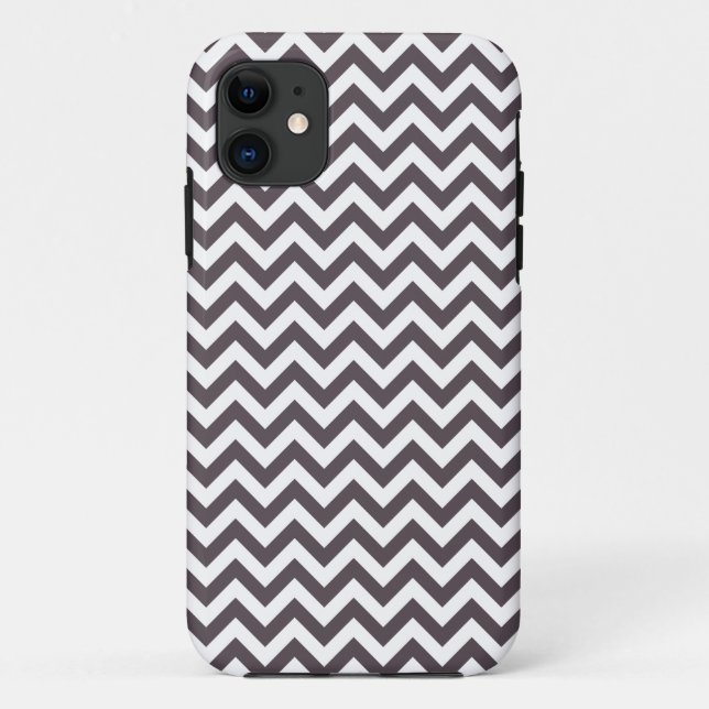 Dark Grey White Chevron Pattern Case-Mate iPhone Case (Back)