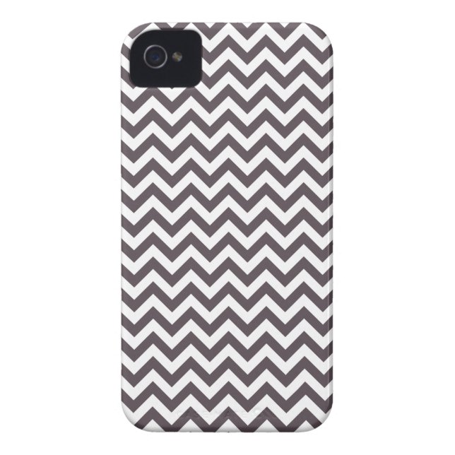 Dark Grey White Chevron Pattern Case-Mate iPhone Case (Back)