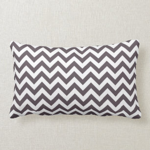 Dark Grey White Chevron Pattern Lumbar Cushion
