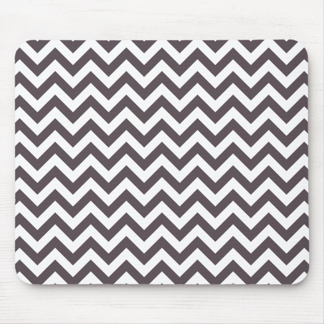 Dark Grey White Chevron Pattern Mouse Pad (Front)