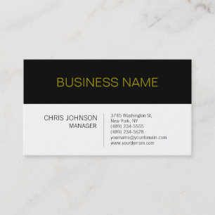 Dark Grey White Contemporary Manager Business Card
