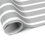 Dark Grey White Horizontal Striped Wrapping Paper<br><div class="desc">Dark Grey and White Horizontal Striped Wrapping Paper</div>