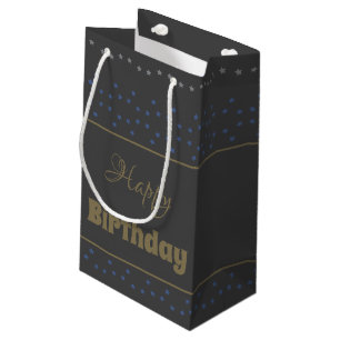 Dark Grey With A Star Print Birthday Gift Bag