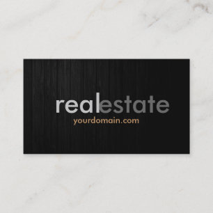Dark Grey Wood Real Estate Agent Business Card