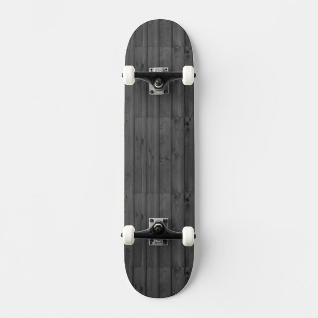 Dark Grey Wood Texture Skateboard (Front)