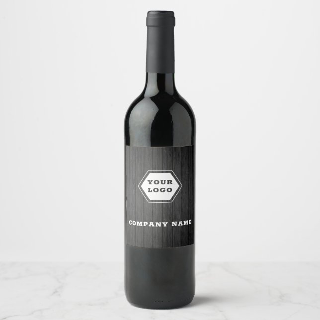 Dark Grey Wood Wine Label (Front)