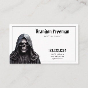 Dark Grim Reaper Gothic Style Tattoo  Business Card