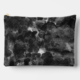 Dark Grunge Abstract Black Marble Accessory Pouch