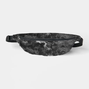 Dark Grunge Abstract Black Marble Bum Bags