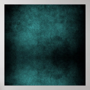Dark Grunge Background - Teal Poster