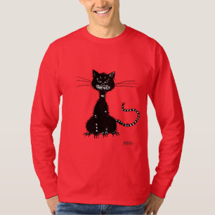 Dark Grunge Evil Black Cat Male Long-Sleeved T-Shirt