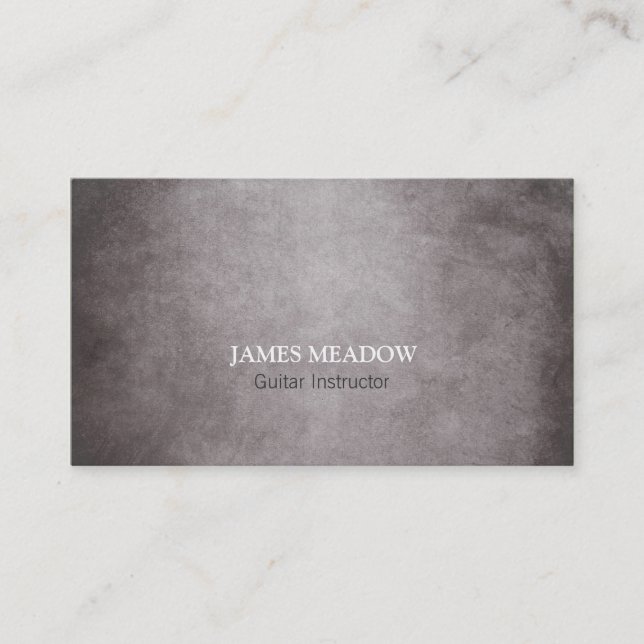 Dark Grunge Music Musician Guitar Teacher Business Card (Front)