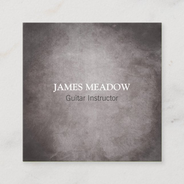 Dark Grunge Music Musician Guitar Teacher Square Business Card (Front)