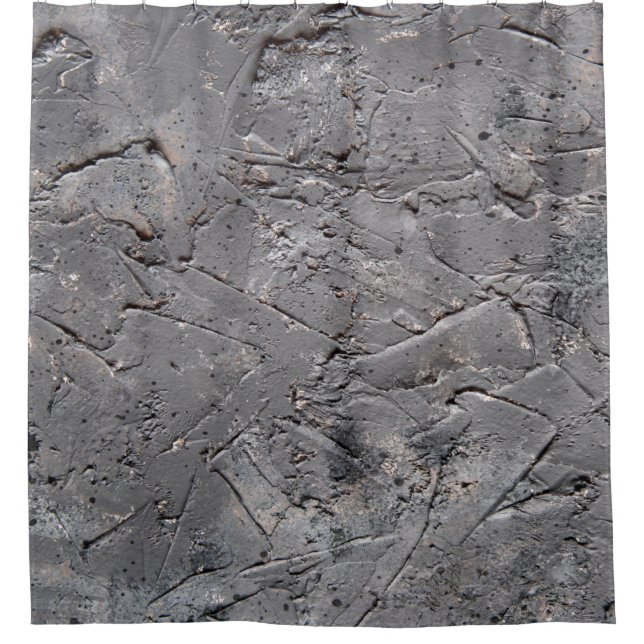 Dark grunge textured background, Cracked stone wal Shower Curtain (Front)