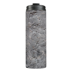 Dark grunge textured background, Cracked stone wal Thermal Tumbler