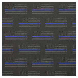 Dark Grungy Police Style American Flag Fabric