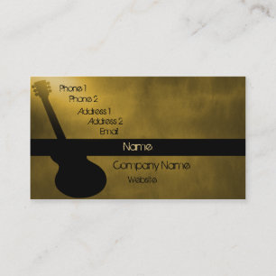 Dark Guitar Business Card, Gold Card