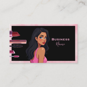Dark Haired Makeup Lady  Business Card