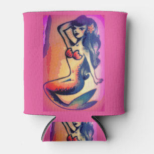 dark-haired mermaid beauty can cooler