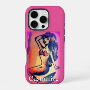 dark-haired mermaid beauty iPhone 16 pro case