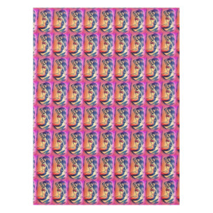 dark-haired mermaid beauty pattern tablecloth