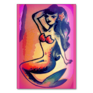 dark-haired mermaid beauty table number