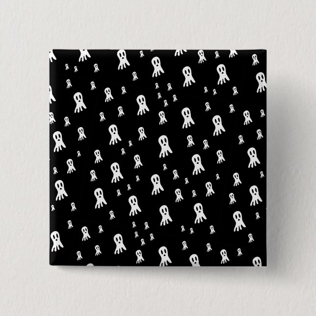 Dark Halloween Ghosts  15 Cm Square Badge (Front)