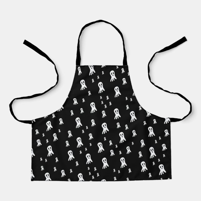 Dark Halloween Ghosts  Apron (Front)